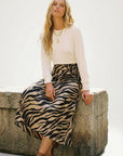 Evy Side-Slit Velvet Bias Skirt