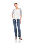 Jami Contrast Tie-Front Top