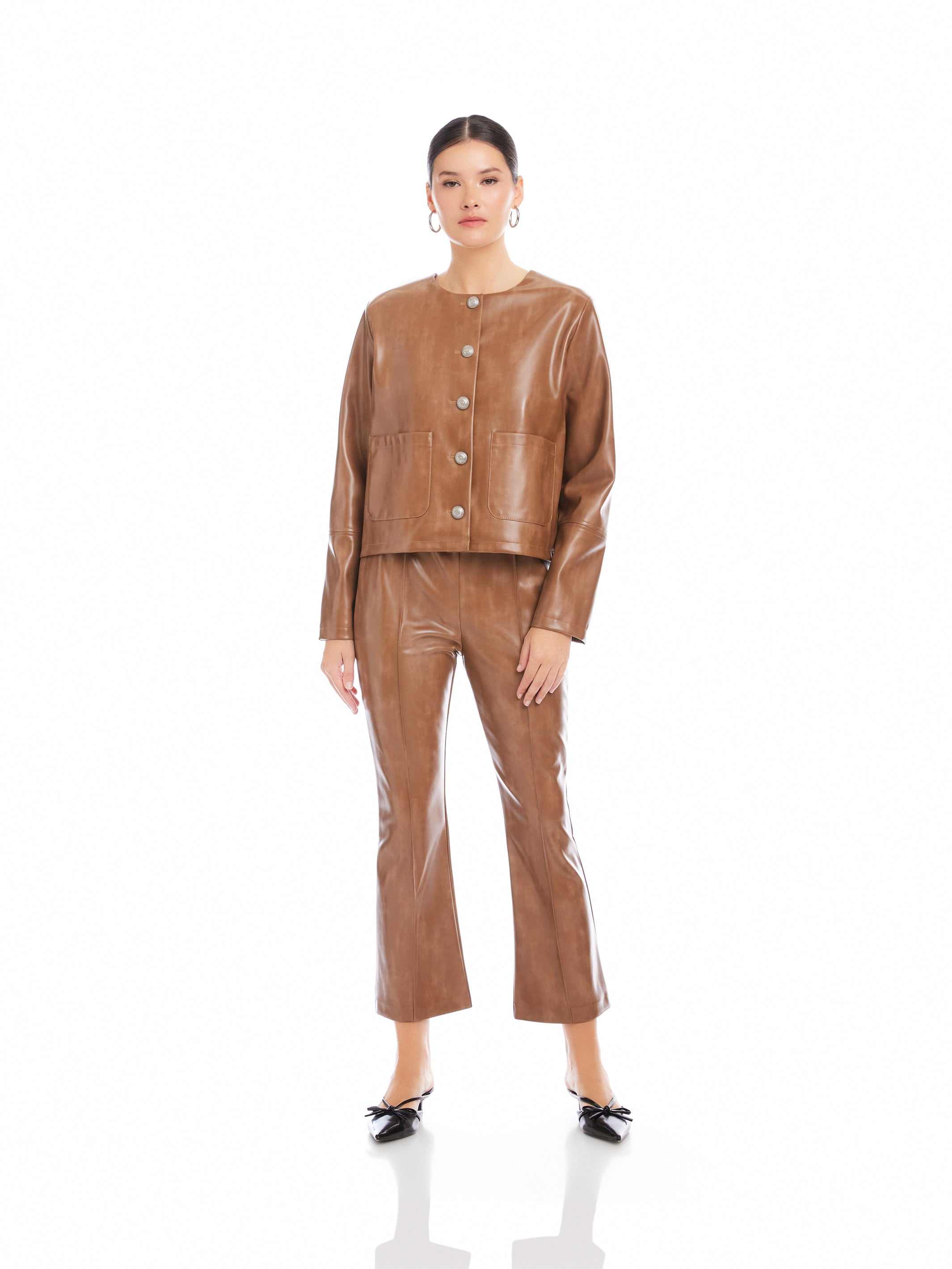 Kaylyn Faux Leather Jacket - Modern Style, Faux Leather, Fully Kaylyn Faux Leather Jacket - Modern Style, Faux Leather, Fully