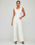 Sophia Faux Leather wide-leg pants with smooth finish and front and back pockets