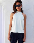 Alexis Faux Leather Halter Top