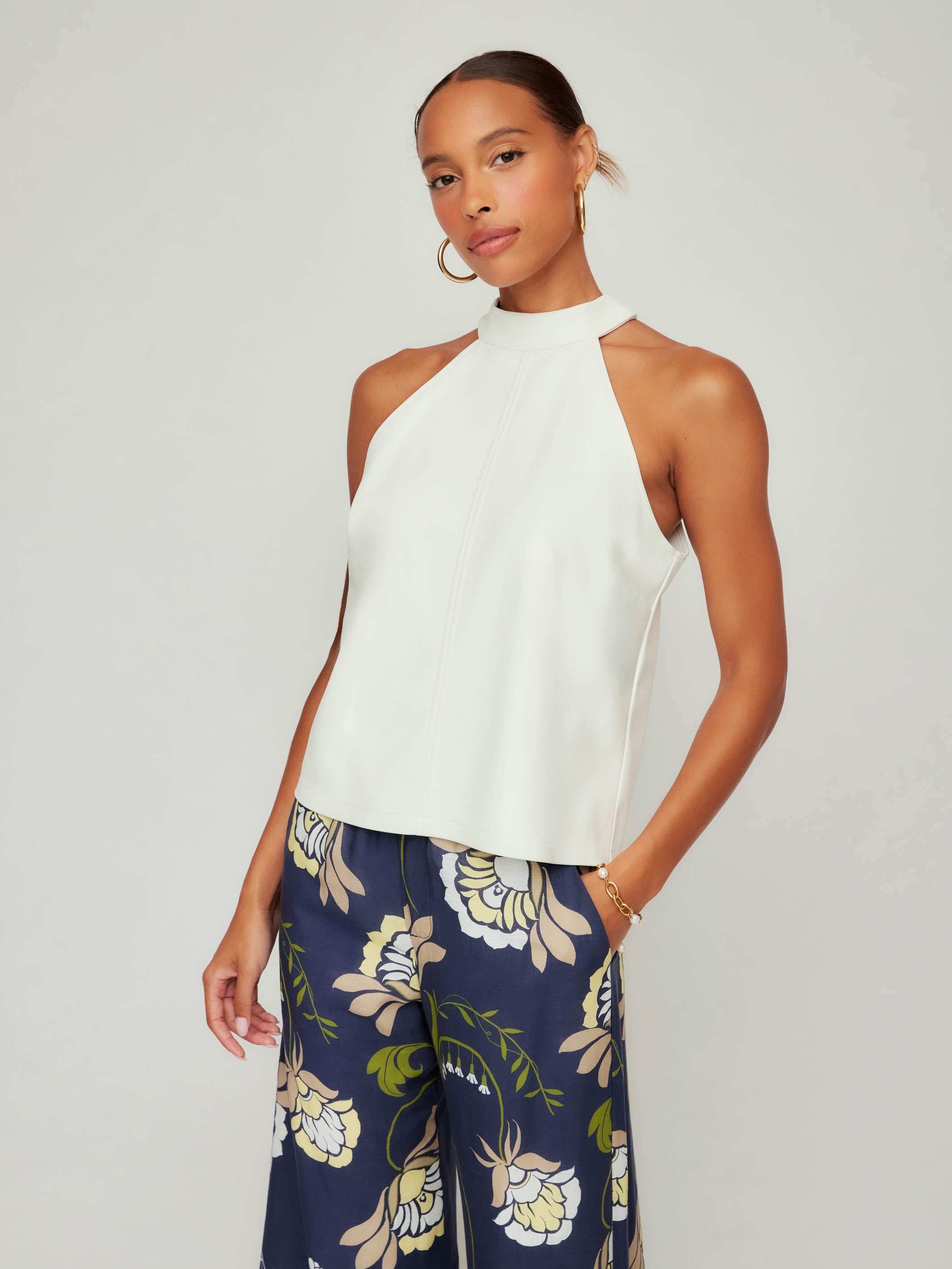 Alexis Faux Leather Halter Top - Stylish and Elegant for Any