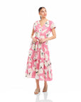 Kristine Tiered Front Slit Midi Dress