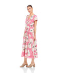 Kristine Tiered Front Slit Midi Dress
