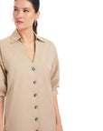 Phoebe Lantern Sleeve Shirtdress