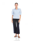 Camden Contrast Pleat Sleeve Henley Top