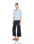 Camden Contrast Pleat Sleeve Henley Top