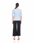 Camden Contrast Pleat Sleeve Henley Top