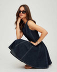 Darla Contrast Stitch Denim Dress