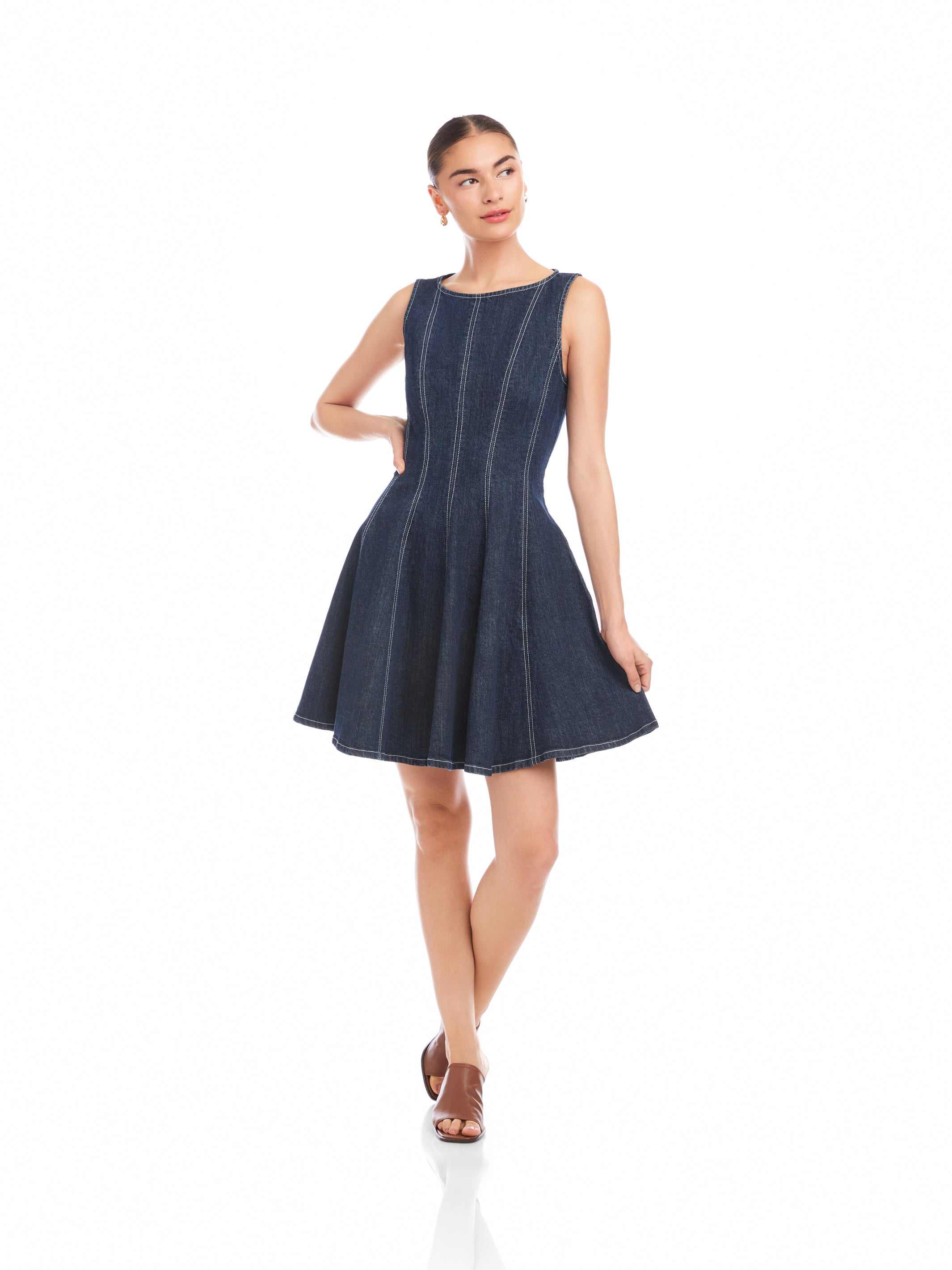 Fifteen Twenty Darla Denim Mini Dress Indigo / XS Fifteen Twenty Darla Denim Mini Dress Indigo / XS