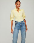 Camden Contrast Pleat Sleeve Henley Top