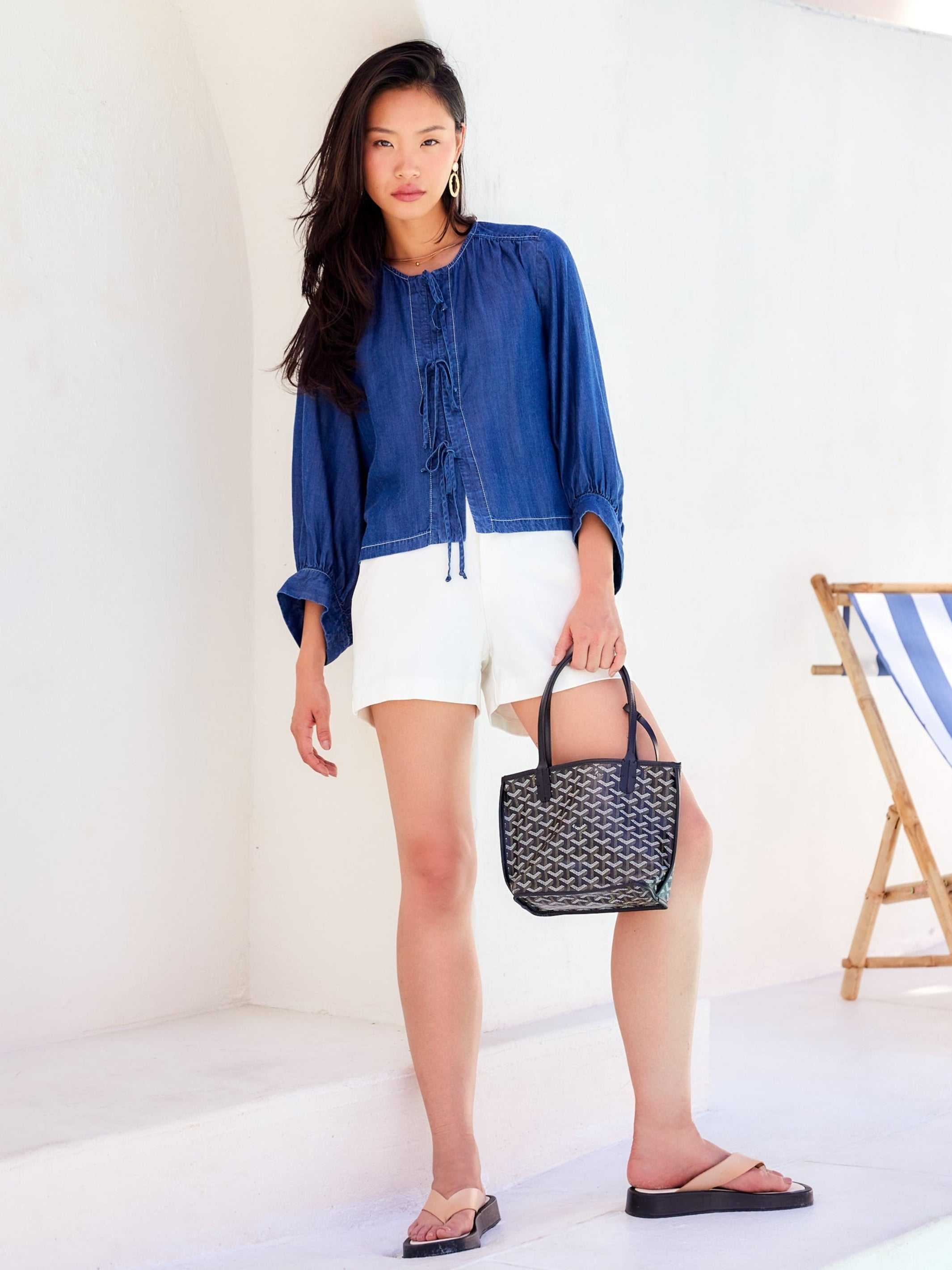 Cassie Lantern Sleeve Top - Soft Tencel Blouse with Feminine