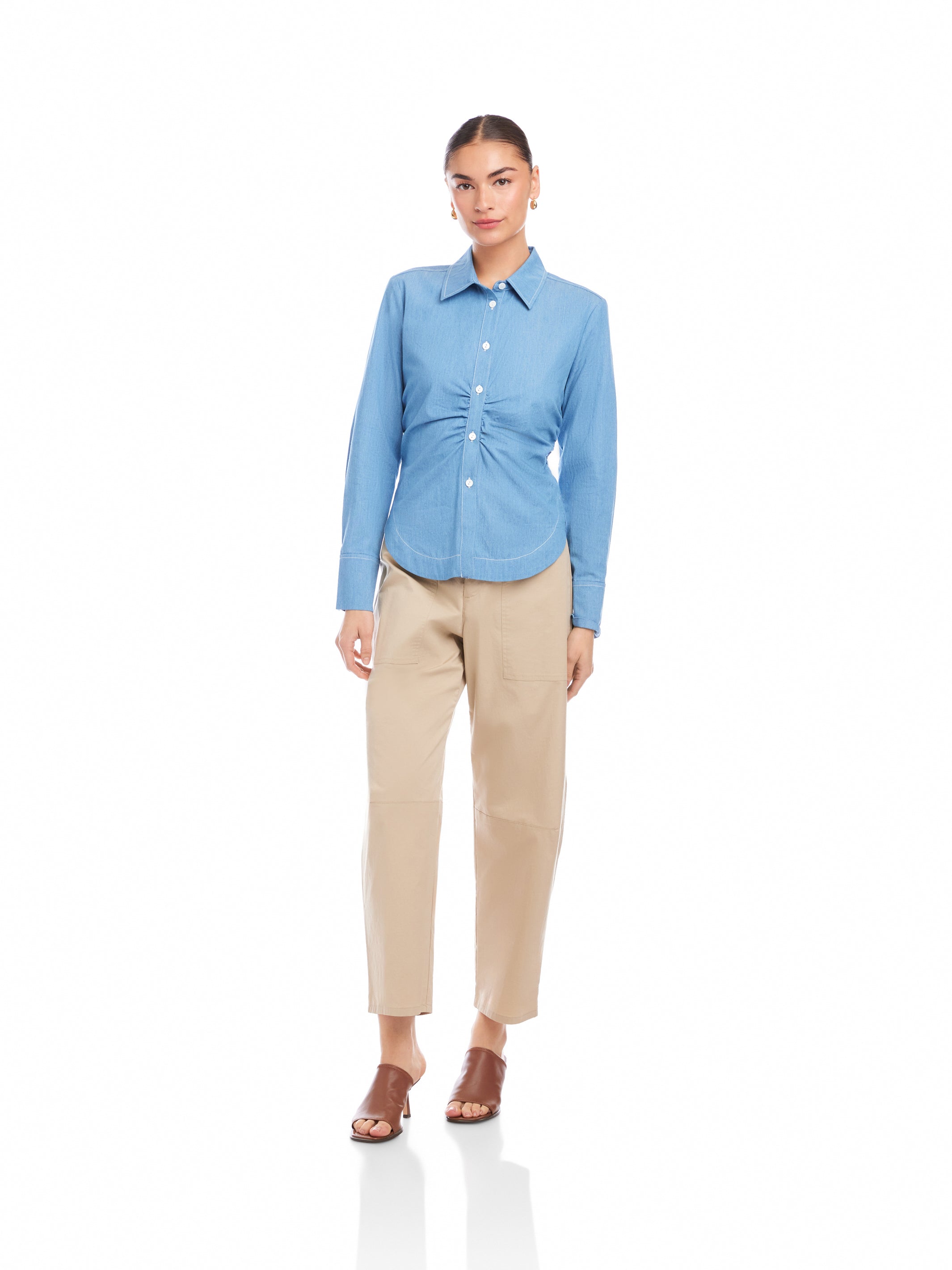 Norlyn Long Sleeve Side-Shirred Shirt | Fifteen Twenty Clothing