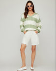 Avalee Stripe Cable Sweater
