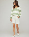Avalee Stripe Cable Sweater
