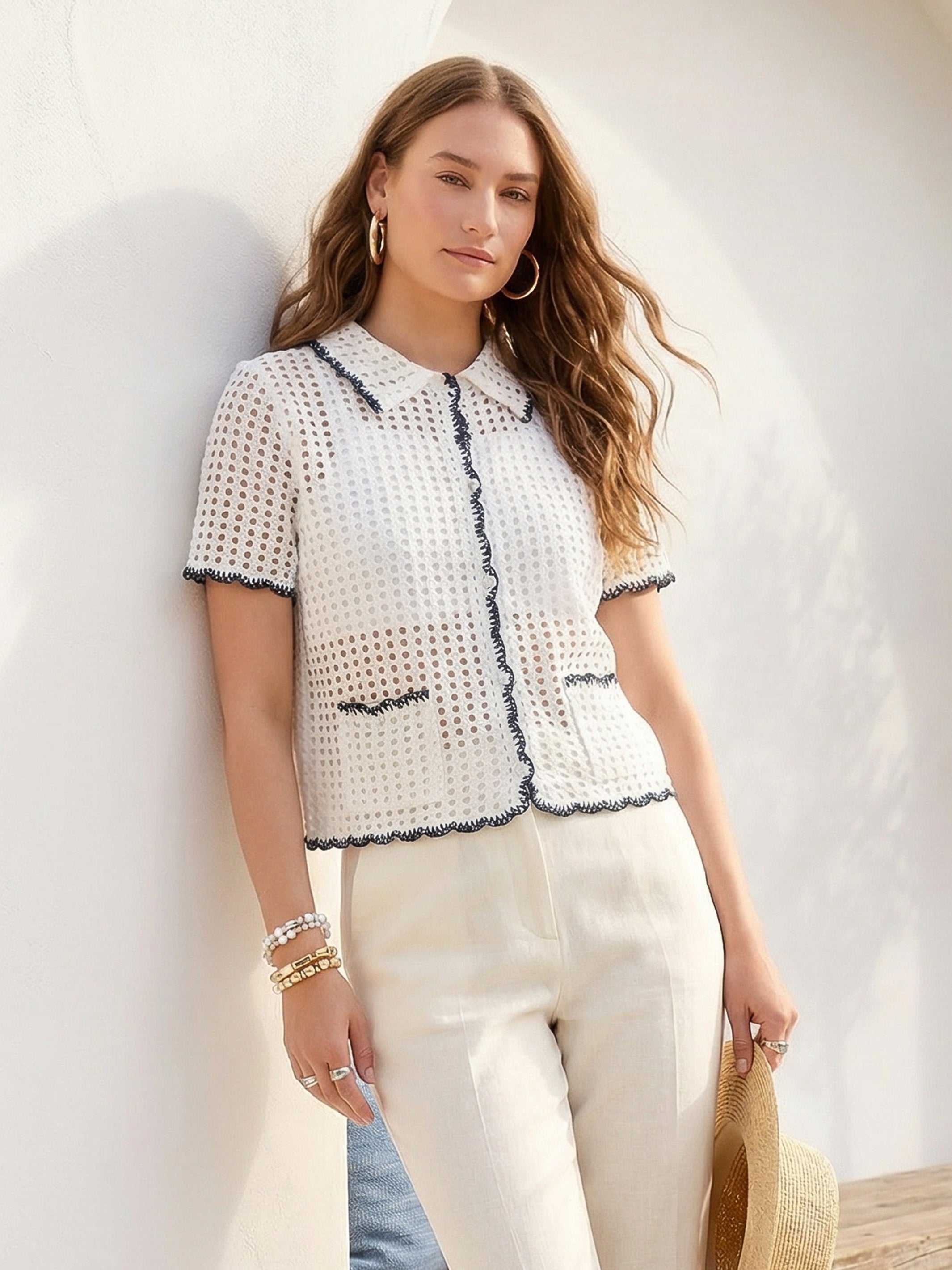 Gemma Crochet Shirt | Fifteen Twenty Clothing