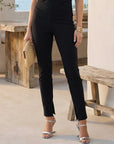 Slim fit Jane Ankle Zip Pants in double stretch twill with ankle zipper and elastic waist