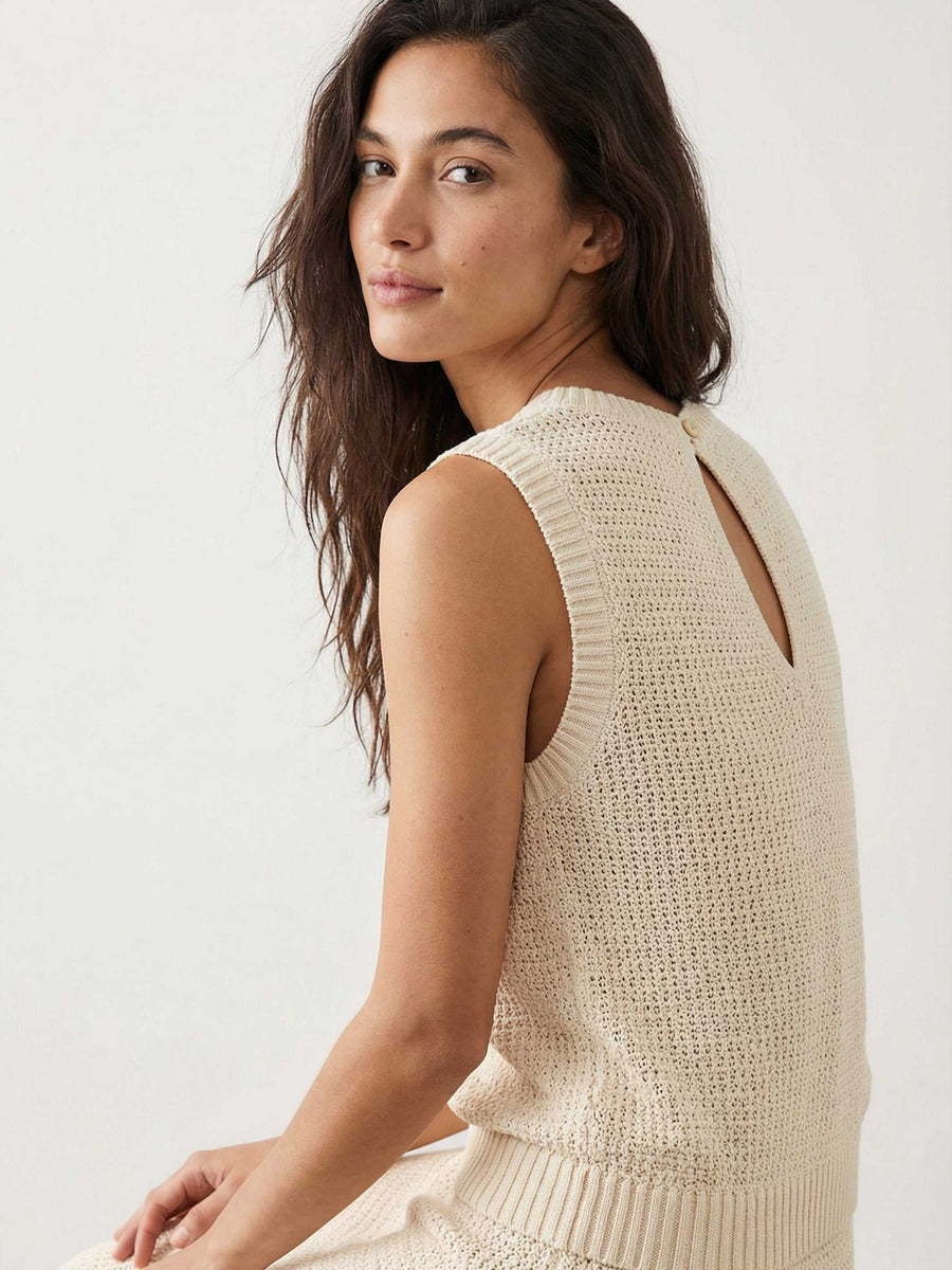Kimmy Keyhole Sweater Tank - Modern Feminine Knit Top for Layering