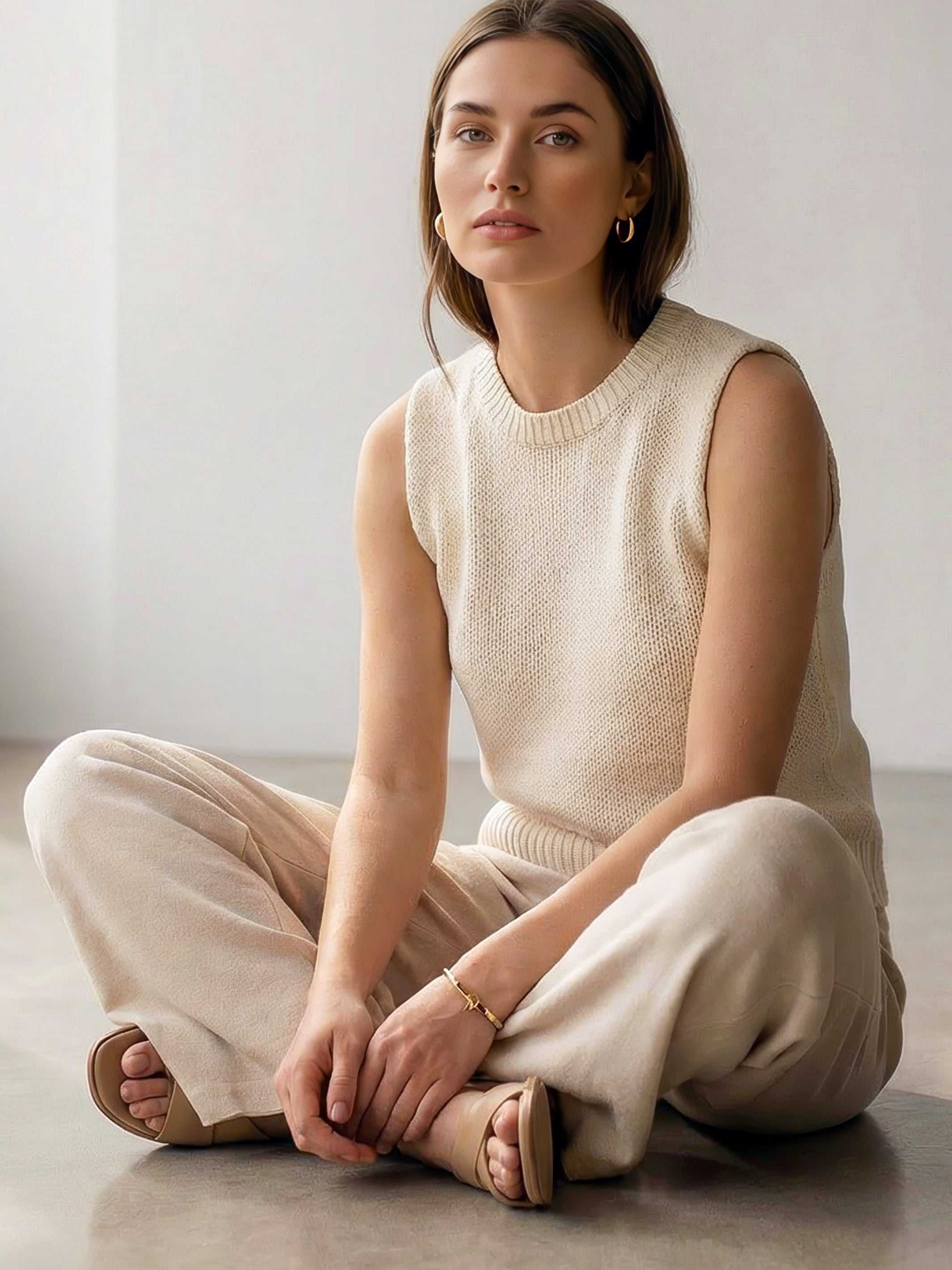Kimmy Keyhole Sweater Tank - Modern Feminine Knit Top for Layering