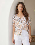 Sam Short Sleeve Button-Up Top