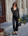 Whitney Metallic V-Neck Top