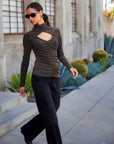 Adina Crossover Turtleneck Top