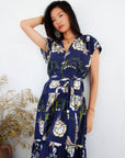 Kristine Tiered Front-Slit Midi Dress