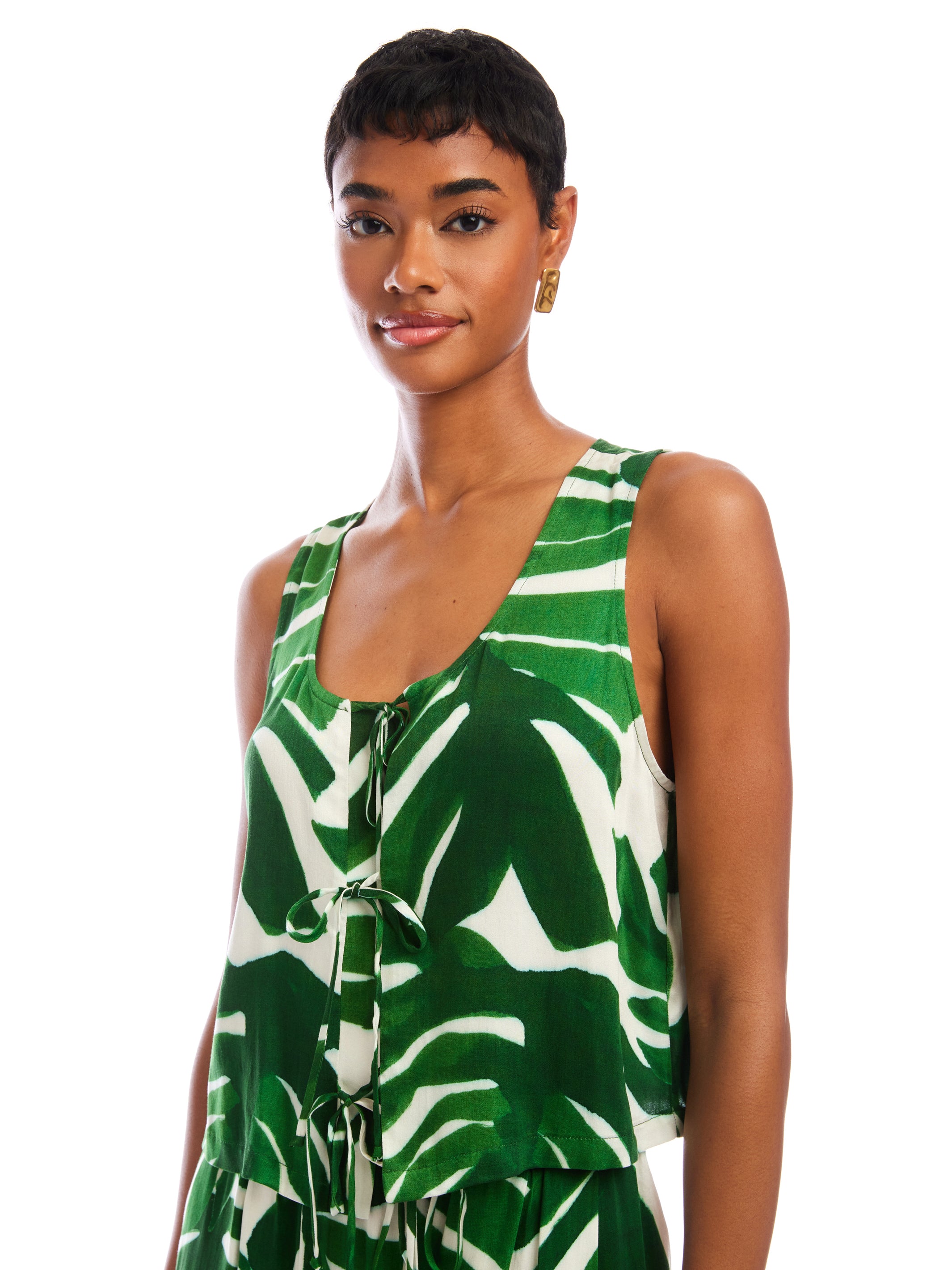 Emery Tie-Front Sleeveless Top