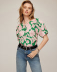 Button-Up Puff Blouse