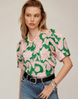 Button-Up Puff Blouse