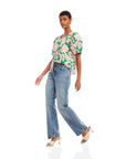 Button-Up Puff Blouse