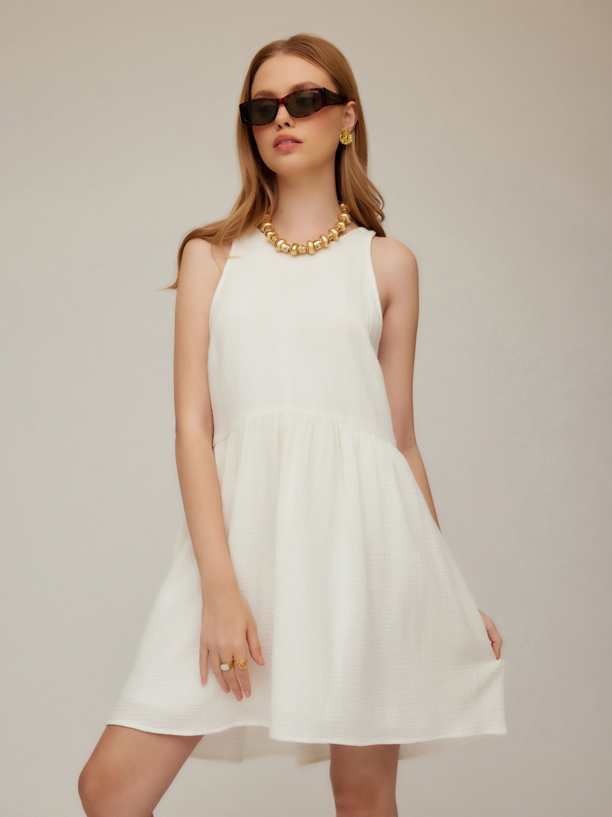 Cianni Tie-Neck Dress