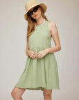 Cianni Tie-Neck Dress sleeveless scoop neck cotton double gauze relaxed fit
