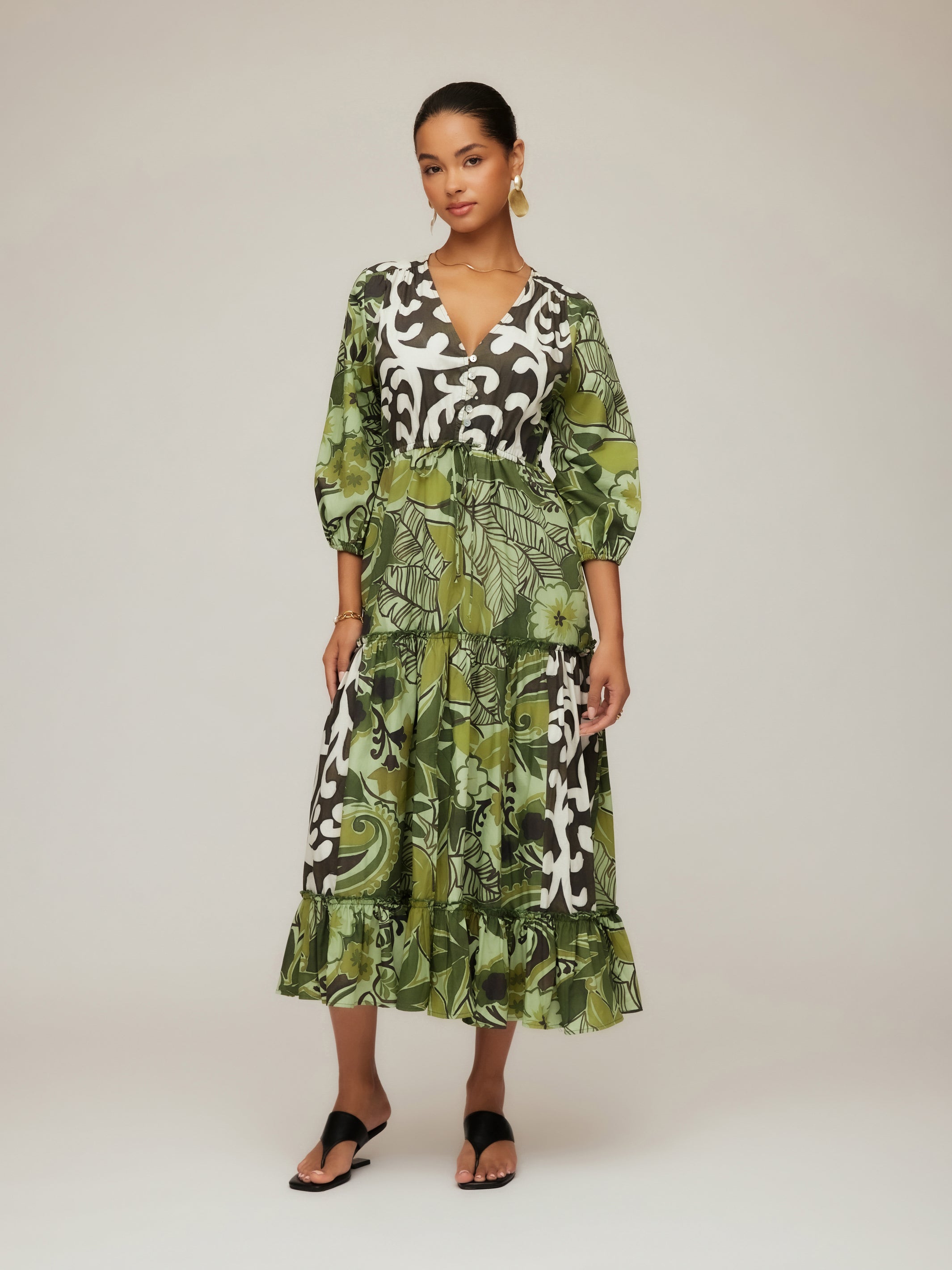 Nicki Tiered Ruffle Hem Dress