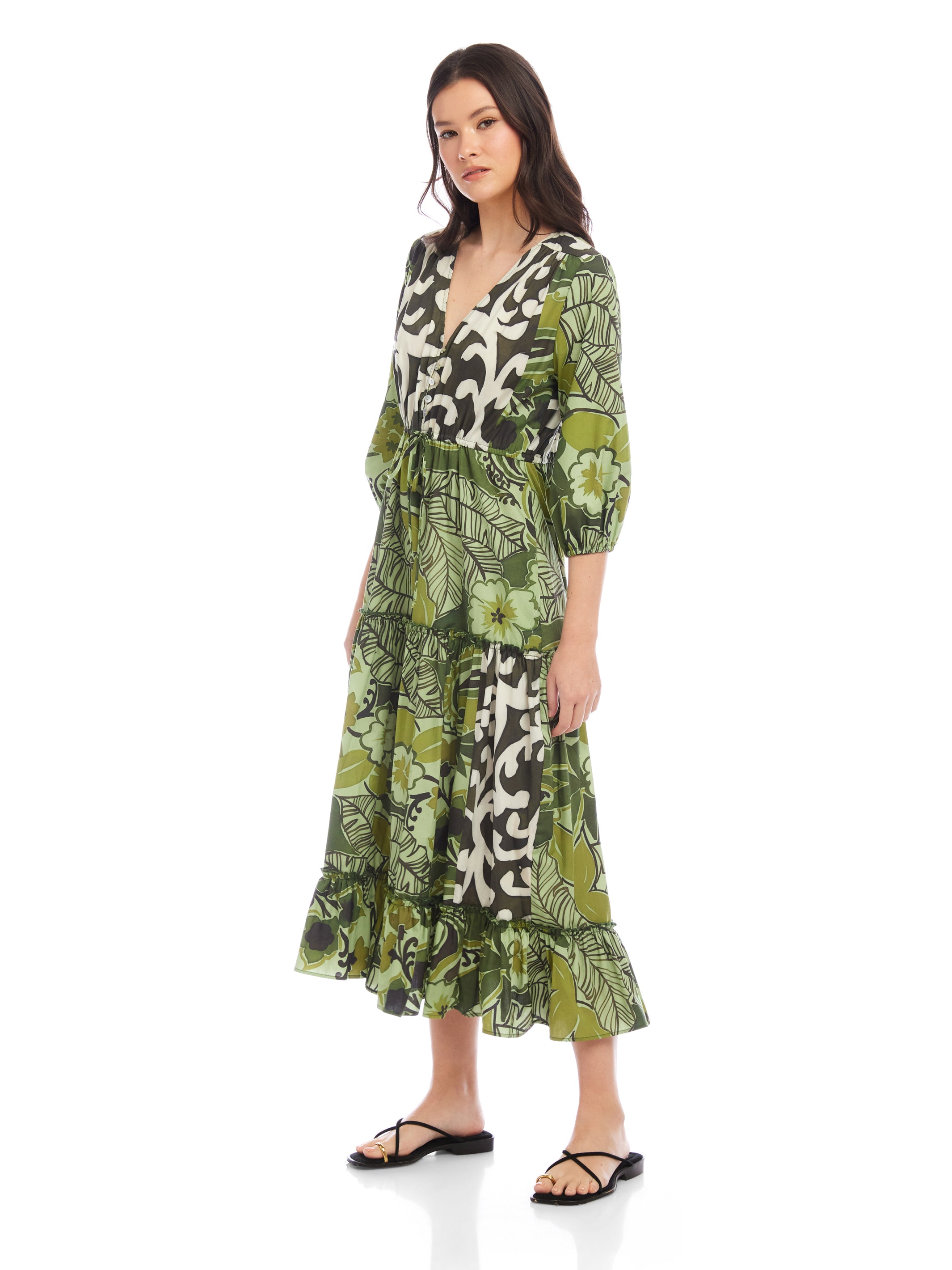 Nicki Tiered Ruffle Hem Dress