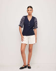 Tamra Contrast Puff Sleeve Top