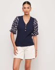 Tamra Contrast Puff Sleeve Top