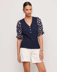 Tamra Contrast Puff Sleeve Top