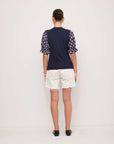 Tamra Contrast Puff Sleeve Top