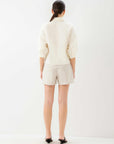 Jena Lantern Sleeve Tie-Front Top