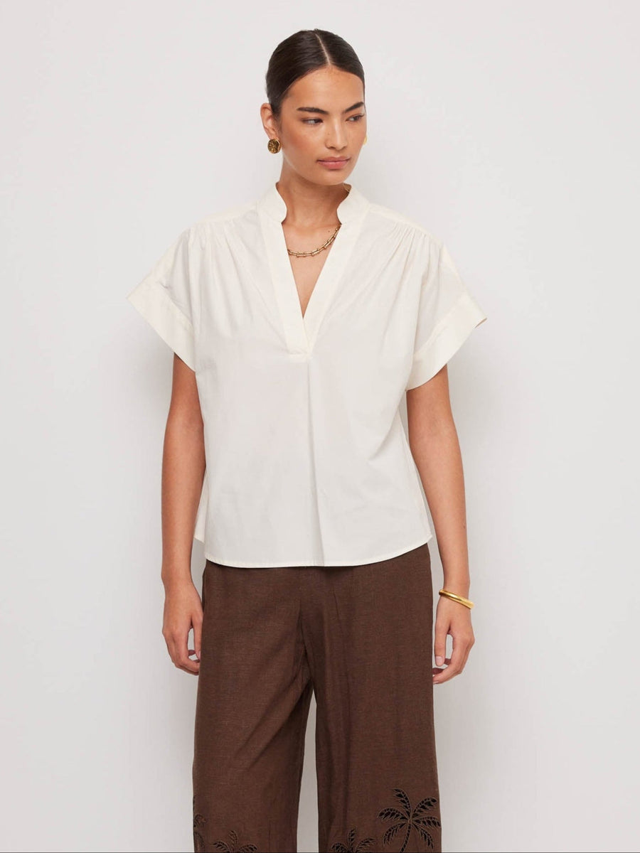 Olive Short Sleeve V-Neck Top | Fifteen Twenty Clothing