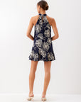 Brenda Embroidered Ruffle Hem Dress