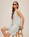 Clarice Side Button Top