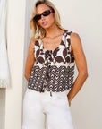 Emery Tie-Front Sleeveless Top