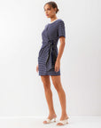 Darla Side-Knot Contrast Dress