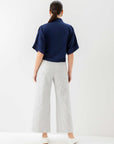 Janice Cuffed Sleeve Tie-Front Top