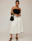 Elsa Smocked Waist Midi Skirt