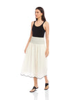 Elsa Smocked Waist Midi Skirt