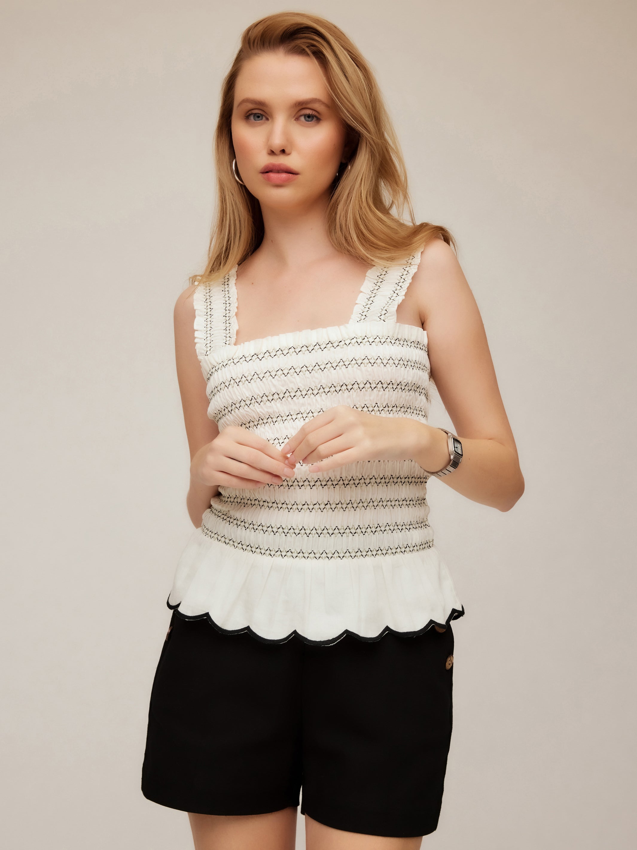 Elliot Smocked Tank Top