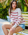 Luca Crewneck Sweater with oversized fit and timeless striped design